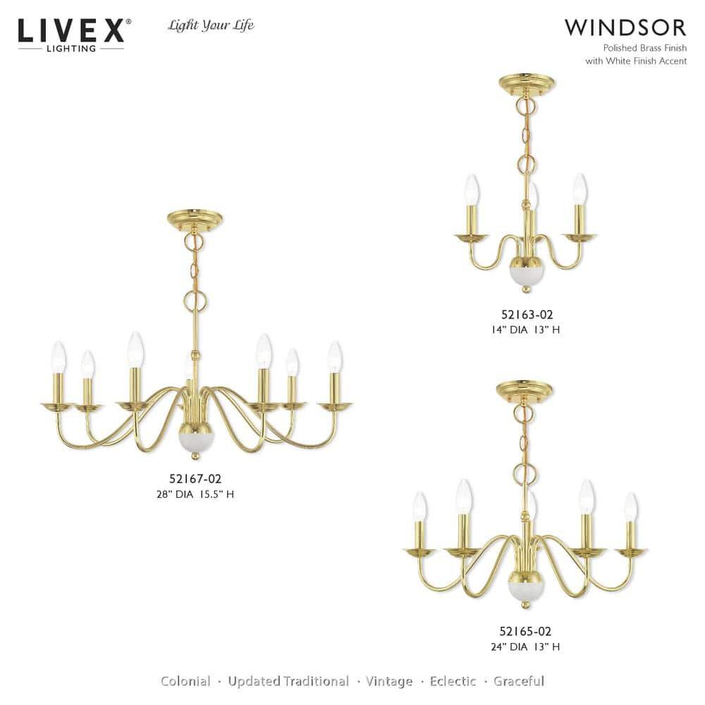 Livex Lighting Windsor 5 - Light Chandelier in  Polished Brass