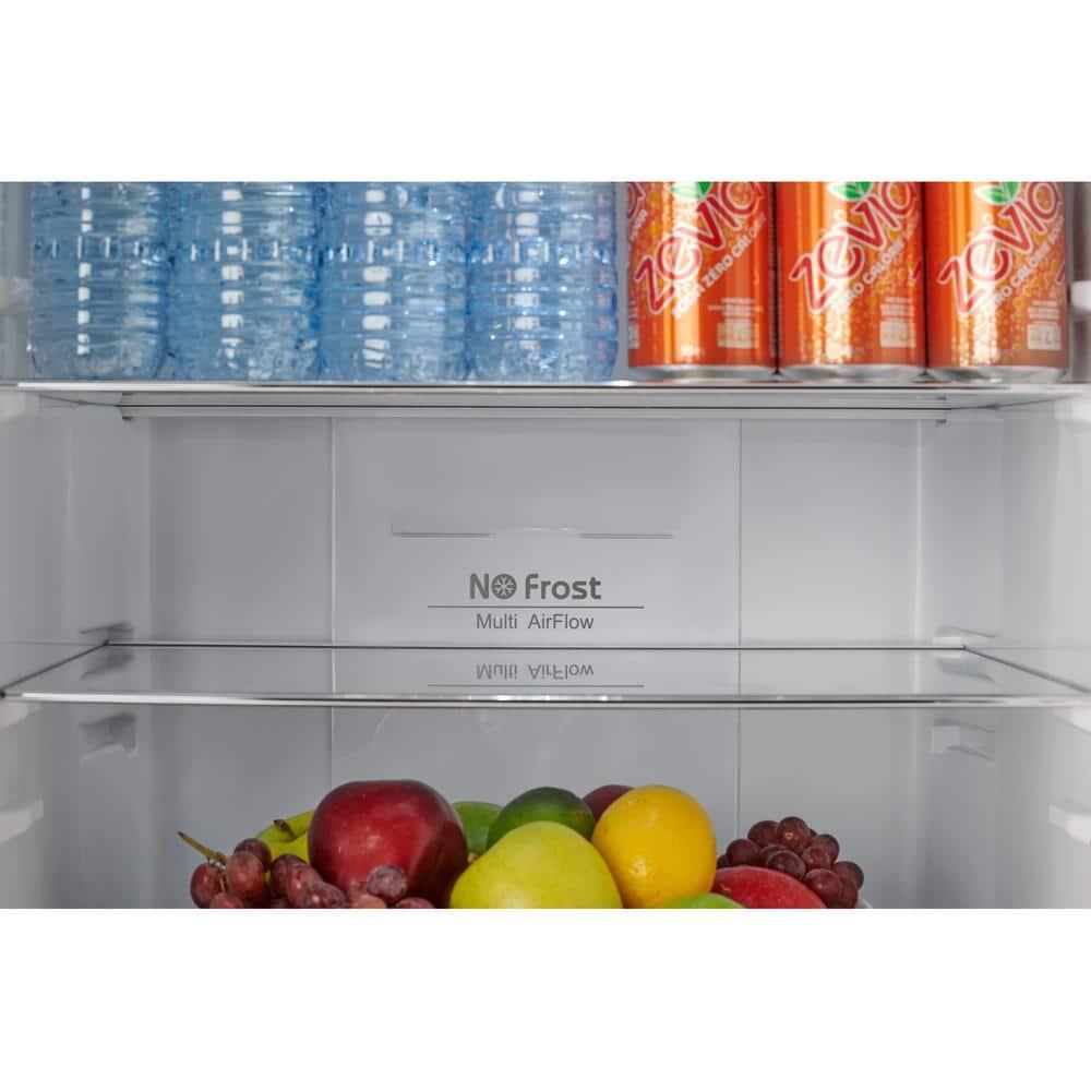 iio 24" 11 Cu Ft Bottom Freezer Retro Refrigerator Fridge for Bedroom, Multiflow 360°, Small Mini Ice Cube Tray, 1 Fruit container, LED Dorm Office Beverage Quiet Compressor, Light Blue (Right Hinge)