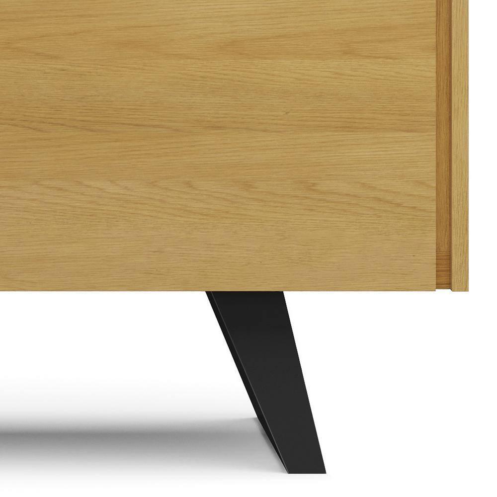 Simpli Home Lowry 63 inch Wide Modern Industrial TV Media Stand in Oak For TVs up to 70 inches