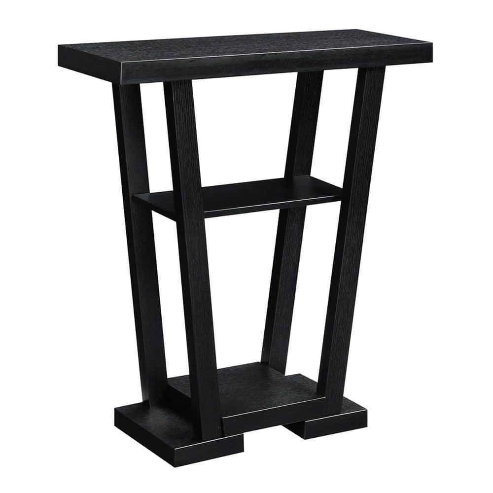 Convenience Concepts Newport V Console with Shelves, Black