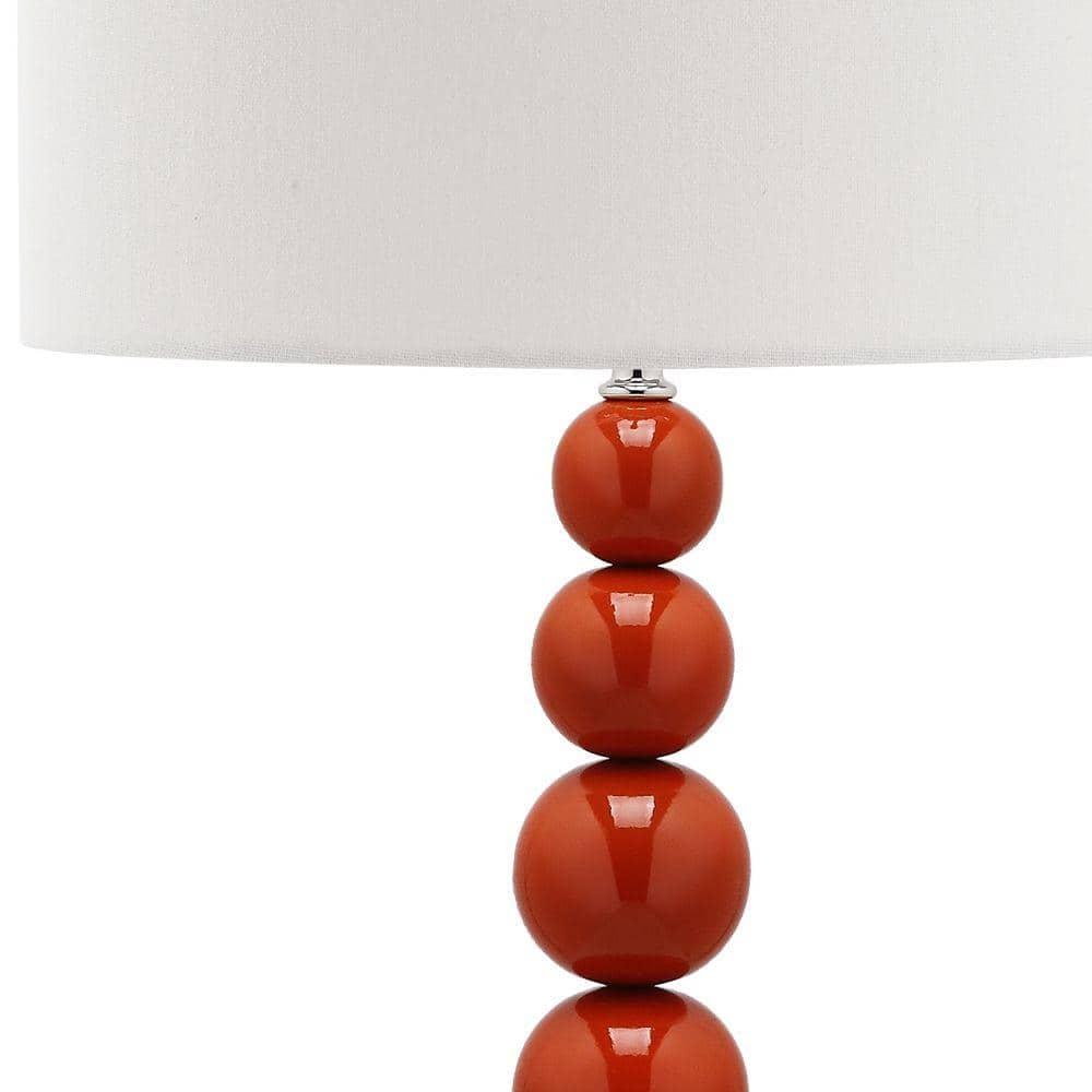 Jenna Stacked Ball Table Lamp (Set of 2) - 31.5 Inch Height - LIT4090 - Orange - Safavieh