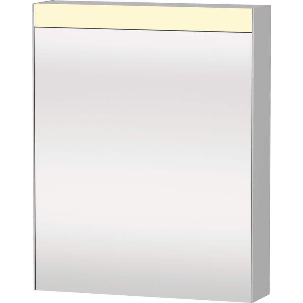 Surface Mount Frameless 1 Door Medicine Cabinet with 2 Shelves and LED Lighting