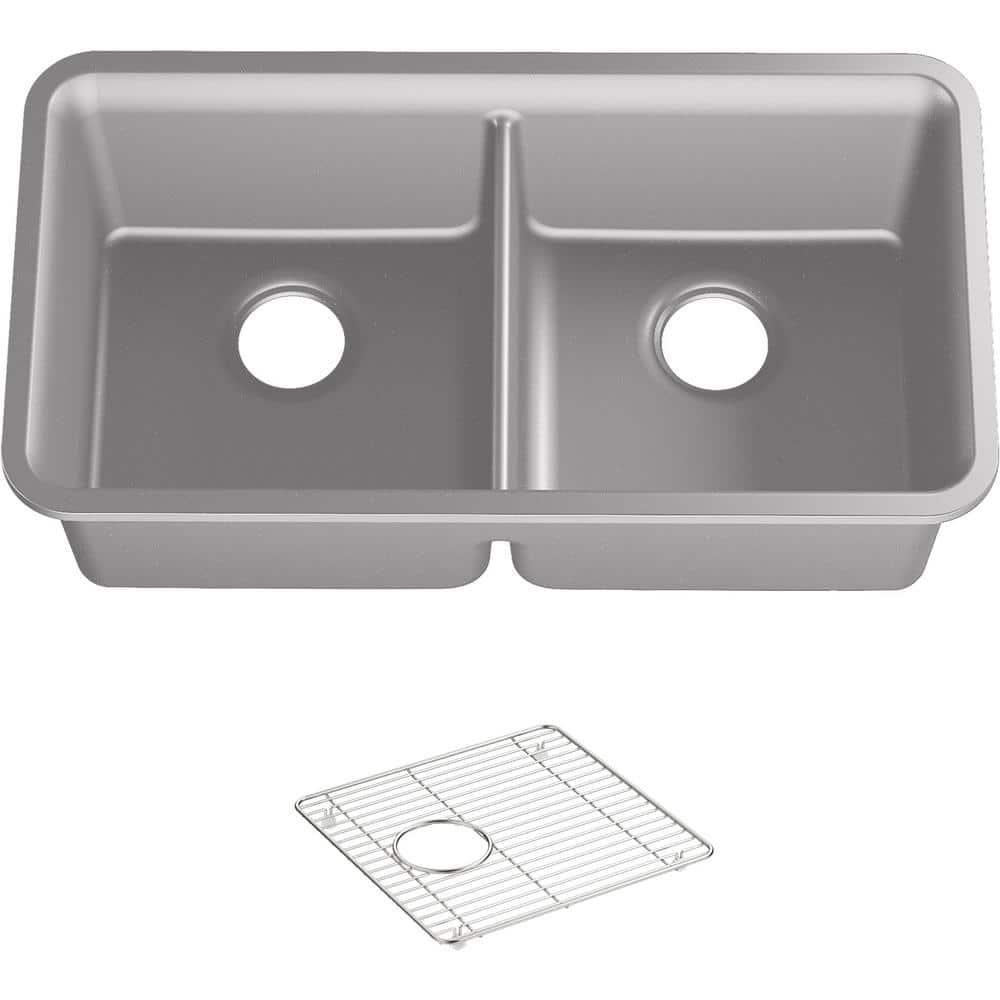 Cairn® 34" L x 18" W Under-Mount Double-Equal Kitchen Sink