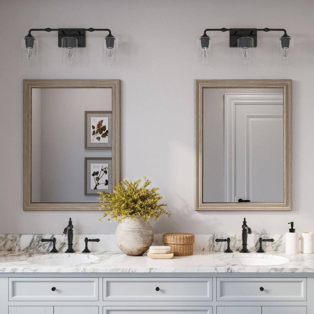 Avec 23.5 in. 3-Light Matte Black Luxe Vanity Light
