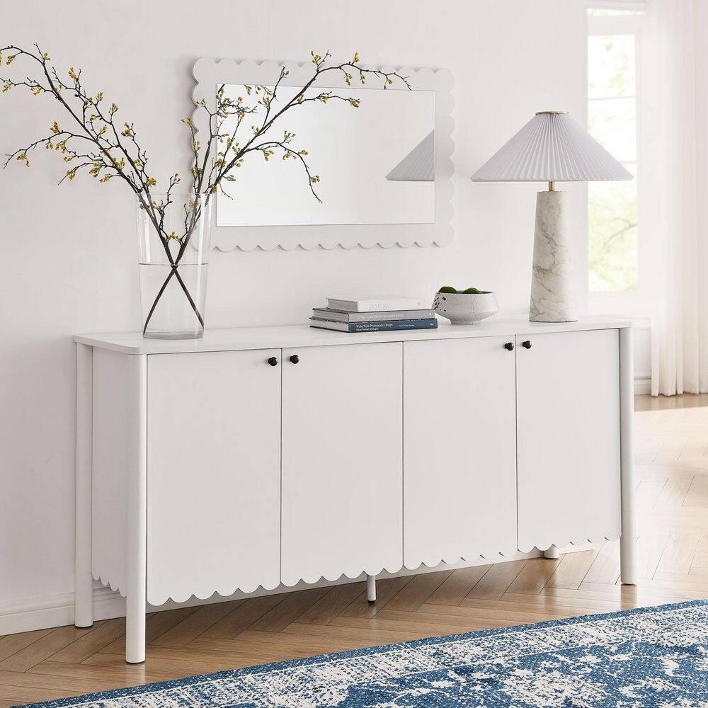 Modway Emmeline 66" 4-Door Scalloped Sideboard Cabinet