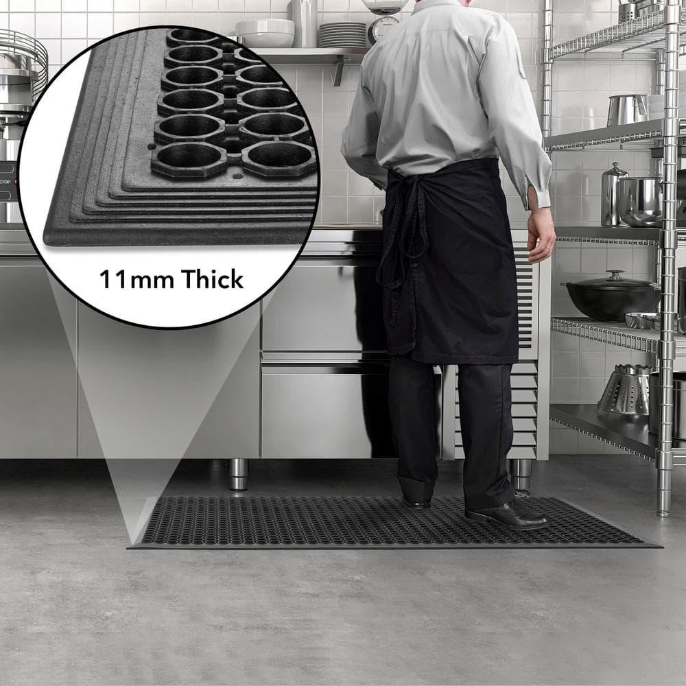 GRIDMANN Anti-Fatigue Restaurant Floor Mat, Non-Slip Rubber Drainage Mat