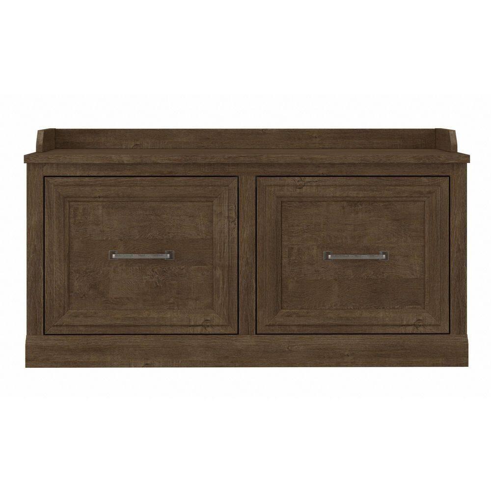 Woodland 40W Shoe Storage Bench with Doors in Ash Brown - Engineered Wood