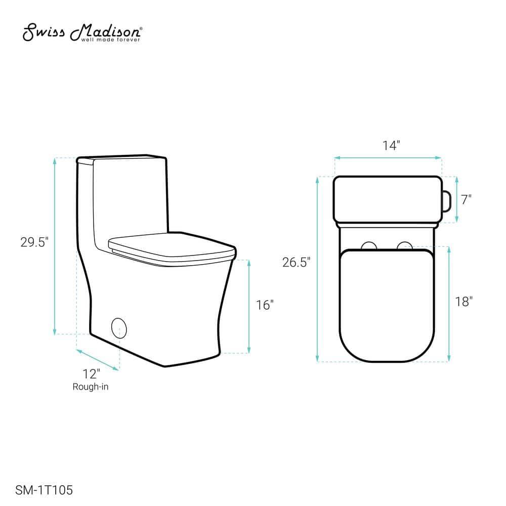 Concorde One-Piece Square Toilet Dual-Flush 1.1/1.6 gpf