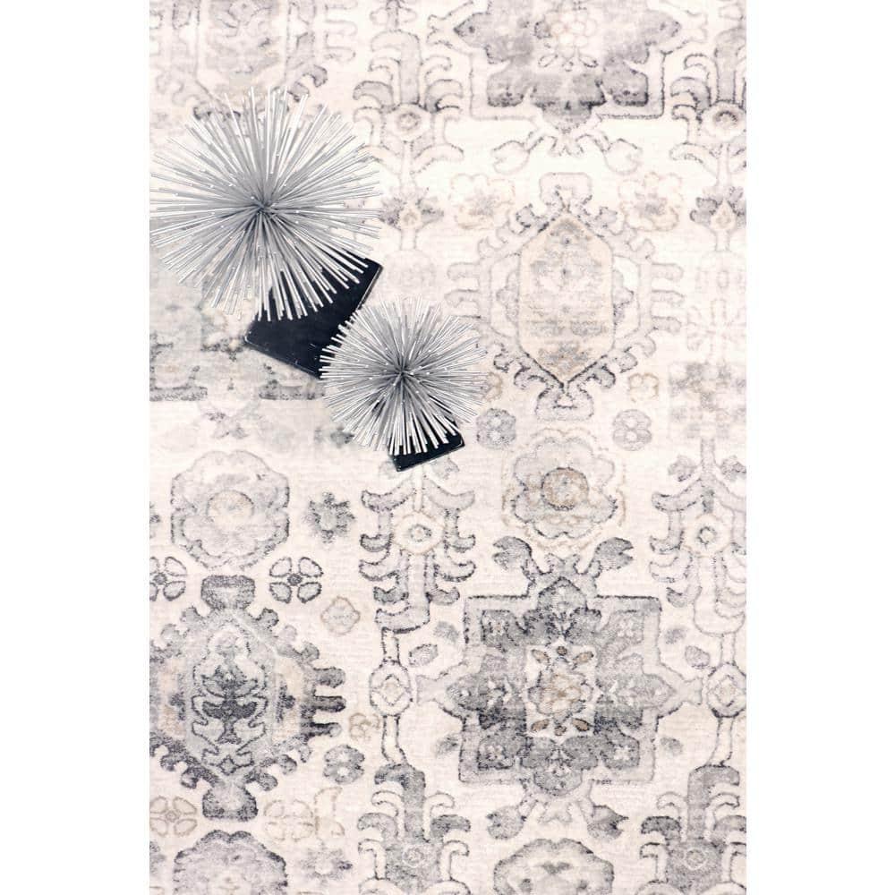Pasargad Amadeus Power Loom Oriental Area Rug in Ivory/Gray