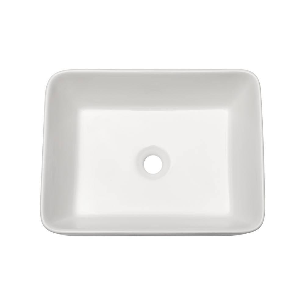 Mocoloo 19" L x 15''W Ceramic Bathroom Sink Rectangular Vessel Sink with Faucet