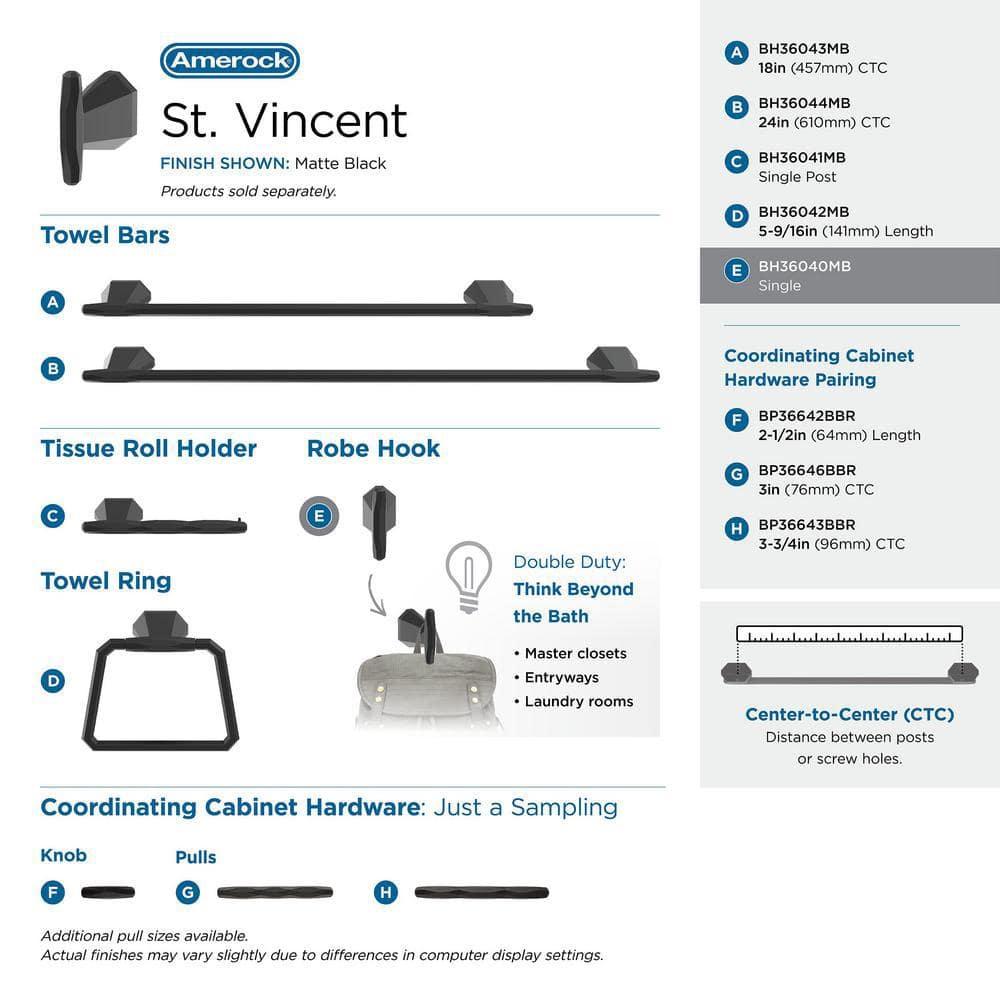 St. Vincent Wall Mounted Robe Hook