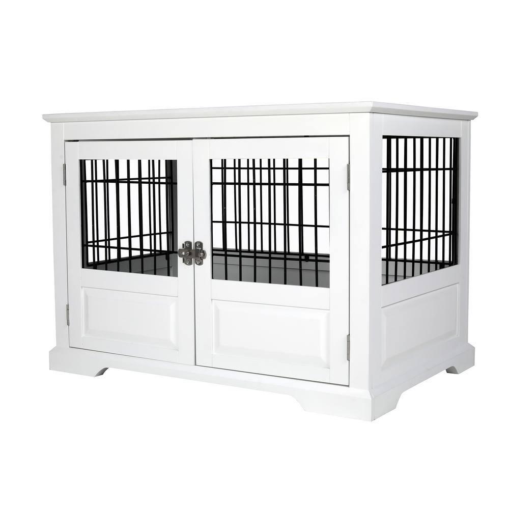 Merry Products Fairview Triple Door Crate Dog Bed - L - White