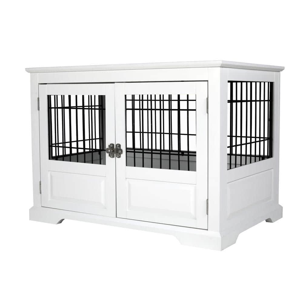Merry Products Fairview Triple Door Crate Dog Bed - L - White
