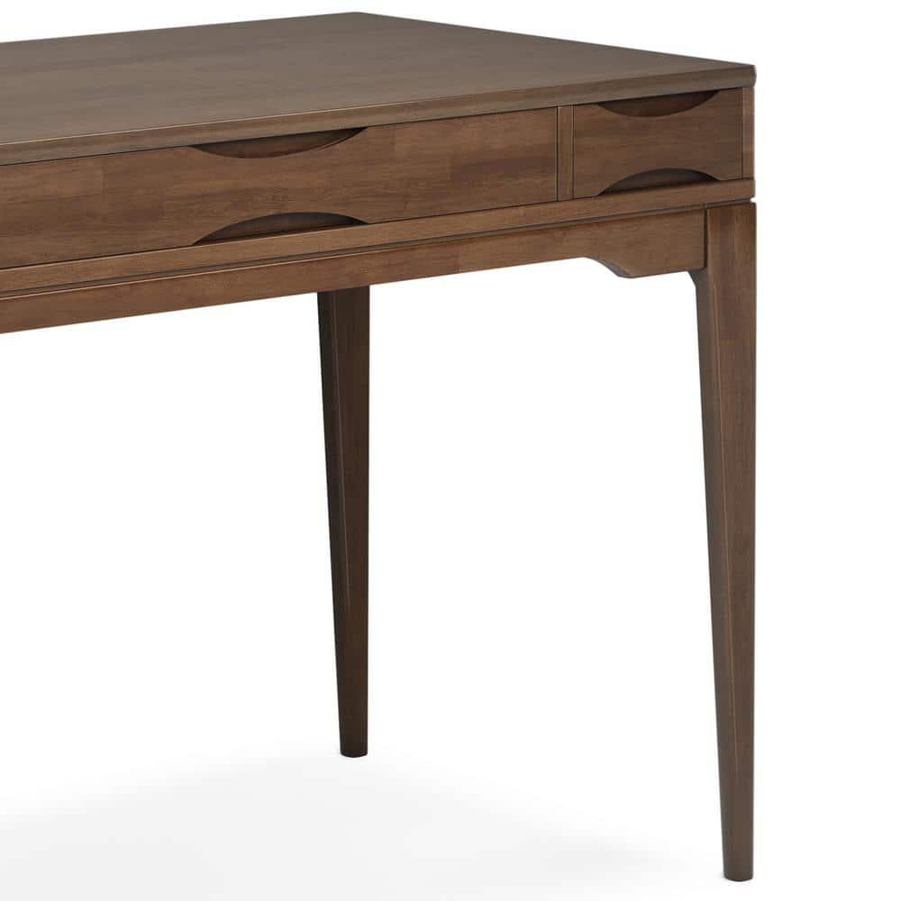 Simpli Home Harper Solid Wood Desk, Contemporary Style with Keyboard Tray and Storage