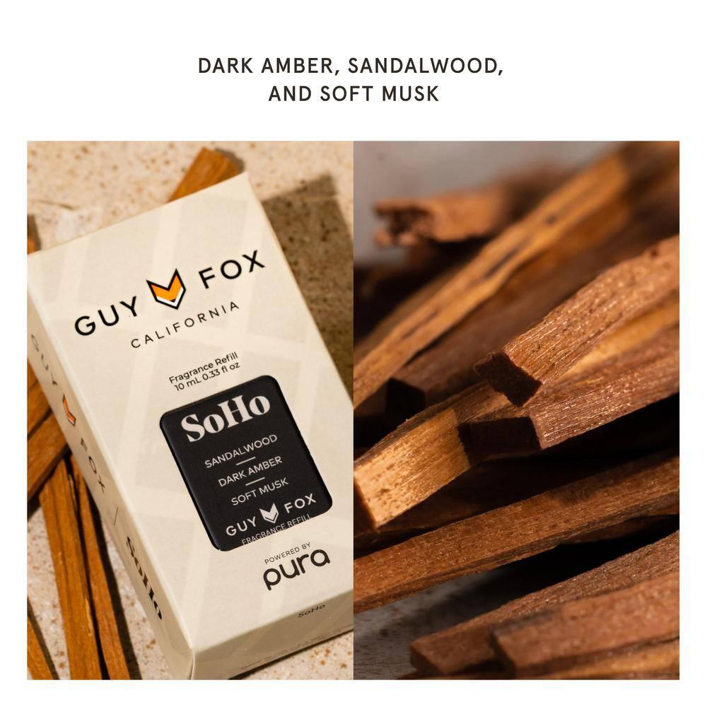 Smart Home Fragrance Diffuser Starter Set - Guy Fox SoHo and Noma Refills - Wi-Fi connected, customizable home scent