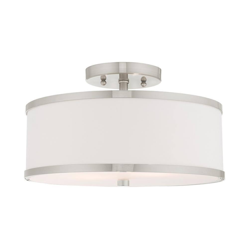 Livex Lighting Park Ridge 2 - Light Semi-Flush Mount in  Brushed Nickel