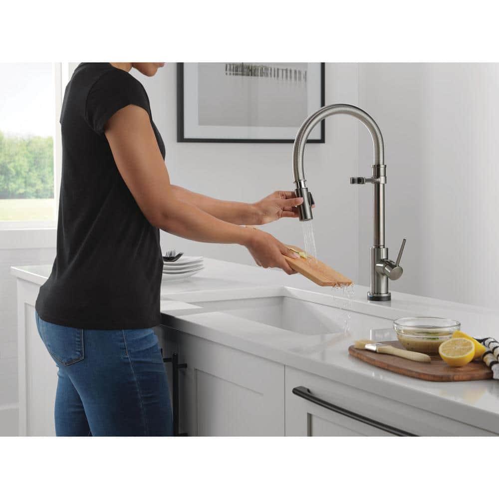 Trinsic Pro Pull Down Touch Single Handle Kitchen Faucet with Accessories