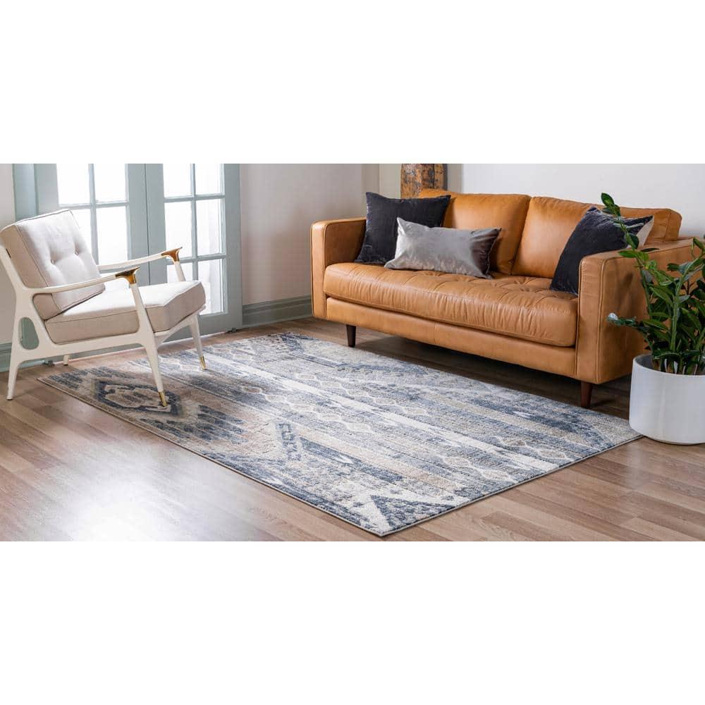 Unique Loom Portland Collection Area Rug - Orford (10'  x 14' 1" Rectangle Navy Blue/Blue)