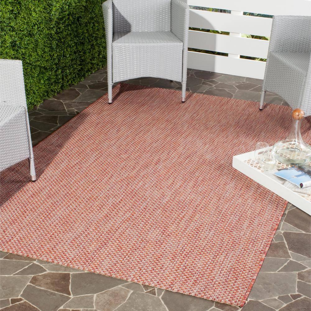 Courtyard CY8521 Power Loomed Indoor/Outdoor Area Rug - Red/Beige - 6'7"x6'7" - Safavieh.