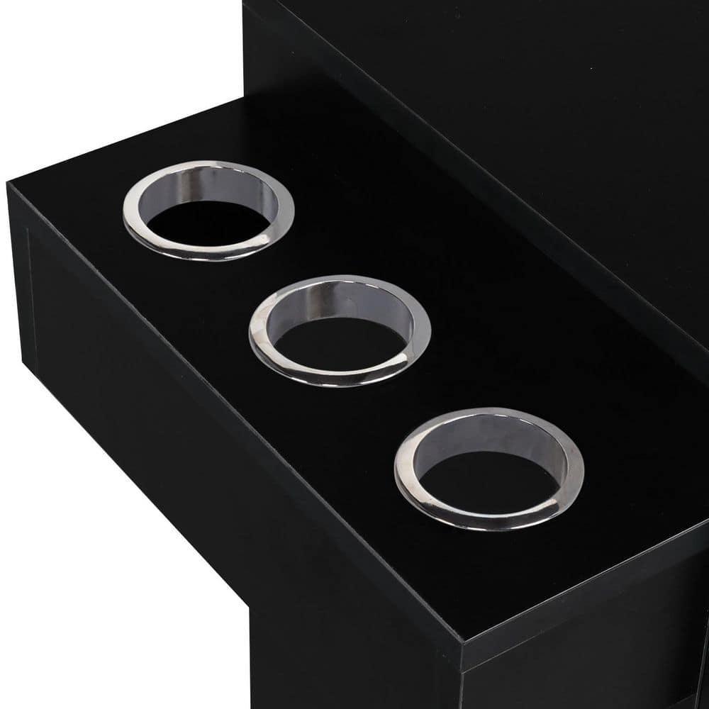 Ktaxon Locking Beauty Salon Storage Cabinet Hair Dryer Holder Stylist Spa Equipment Black