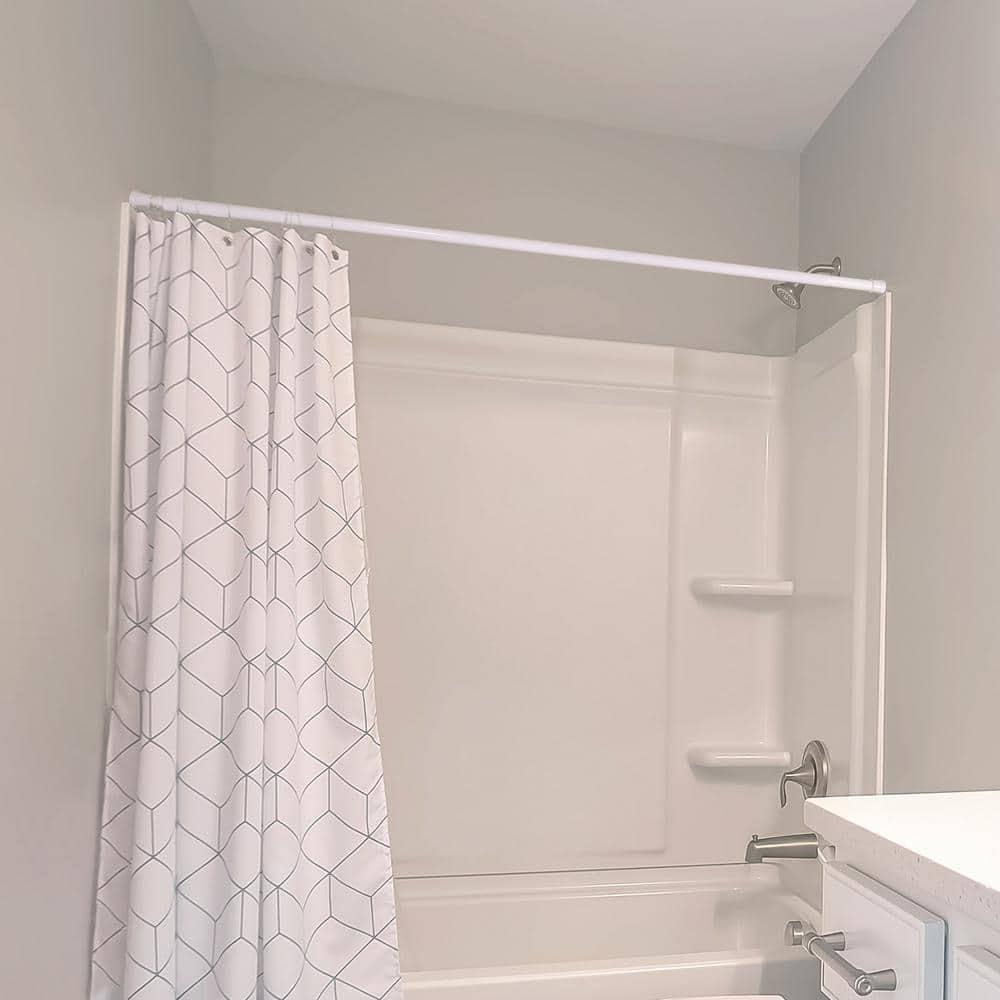 Design House Classic Adjustable Straight Tension Shower Curtain Rod for Bathroom