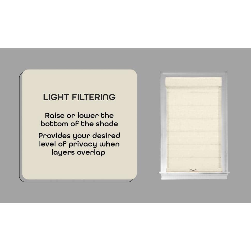 Celestial Linen Cordless Light Filtering Double Layered Polyester Roller Shade 34 in. W x 72 in. L