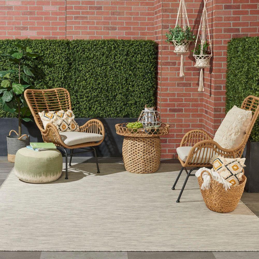 Nourison Positano POS01 Indoor/outdoor Area Rug - Lt Grey 6' x 9'