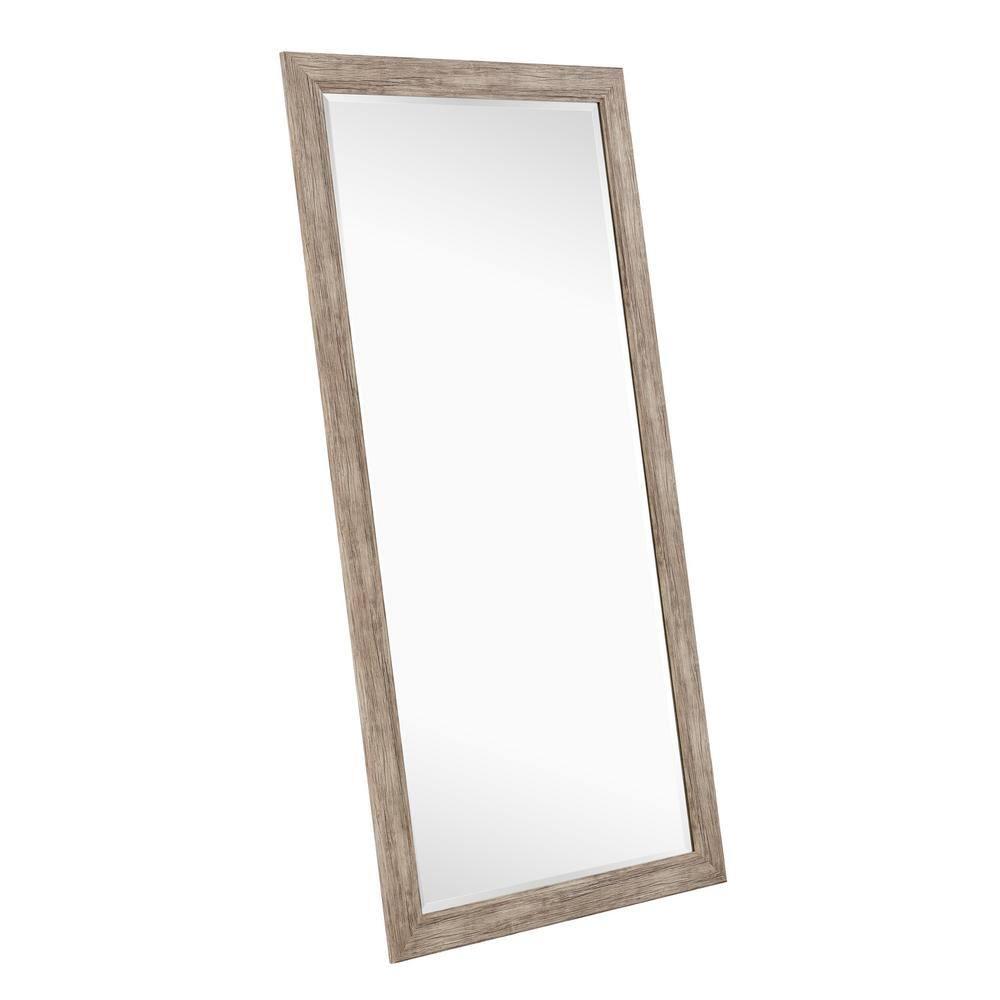 Highland Dunes Lindberg Rectangle Full Length Mirror, Faux Wood Farmhouse Mirror, Floor Mirror