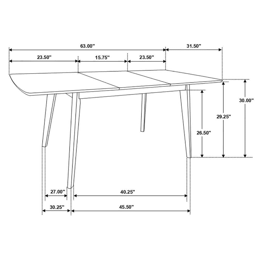 Coaster Furniture Coaster Furniture Alfredo Extension Leaf Dining Table Natural Walnut