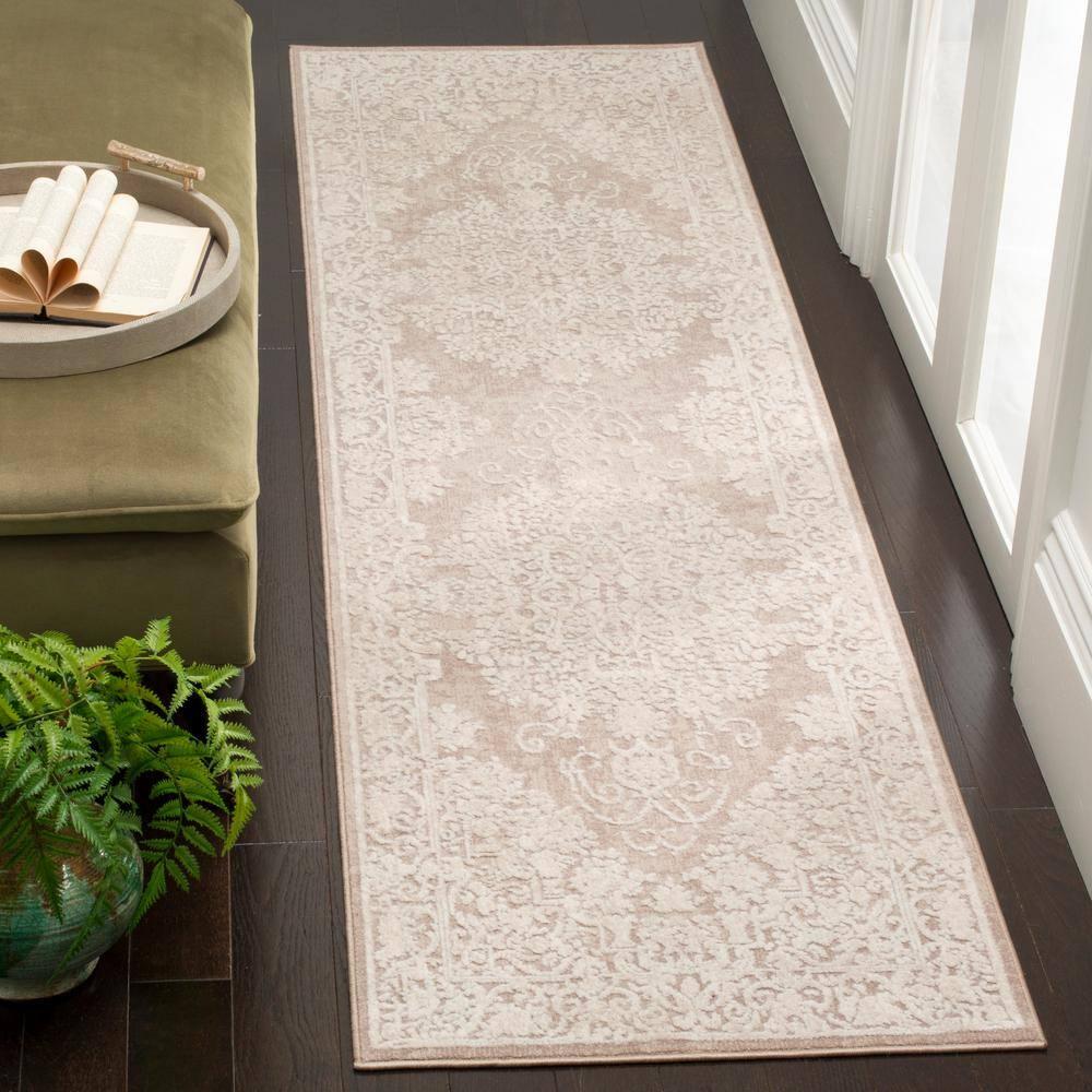 Reflection RFT664 Power Loomed Indoor Runner Rug - 2'3"x8' - Beige/Cream - Safavieh