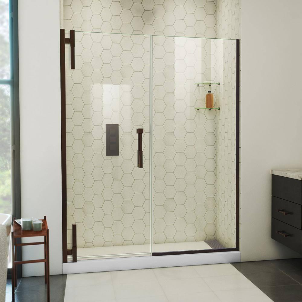 DreamLine Ascend 56-57 in. W x 72 in. H Frameless Pivot Shower Door