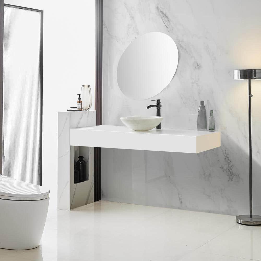 BWE Waterfall Single Hole Single Handle Bathroom Vessel Sink Faucet With Drain Assembly