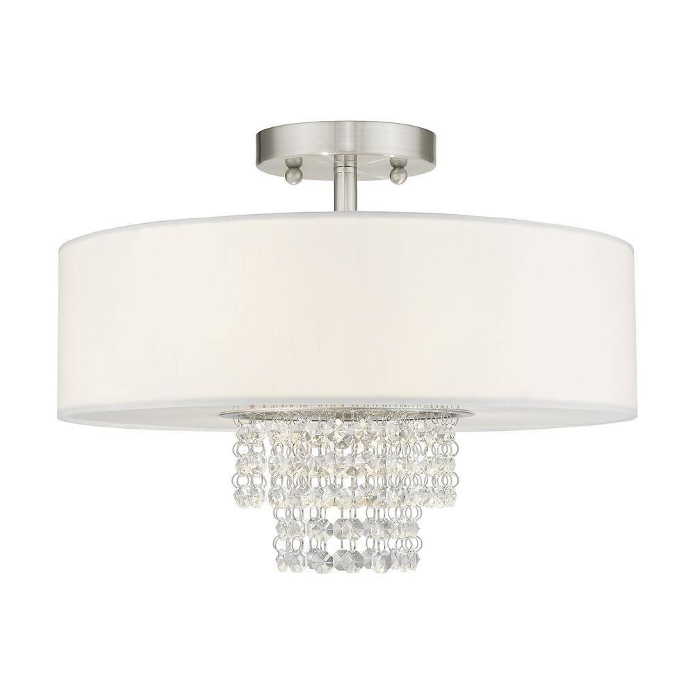 Livex Lighting Carlisle 3 - Light Semi-Flush Mount in  Brushed Nickel