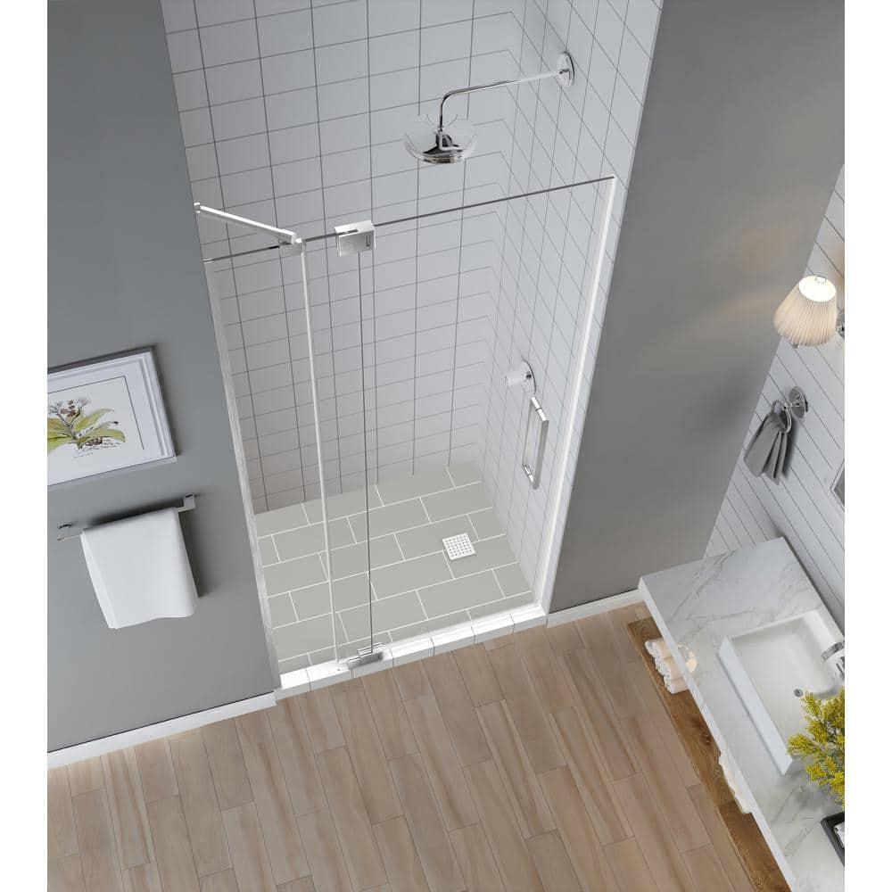 Madox Frameless Clear Glass Pivot Shower Door with Stainless Steel Hardware