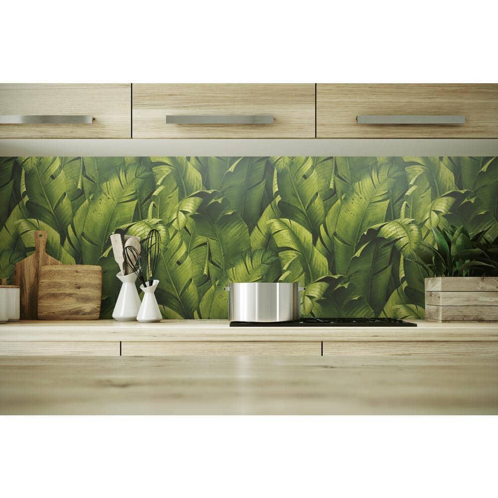 NextWall NW31000 Tropical Banana Leaves Peel & Stick Wallpaper, Green