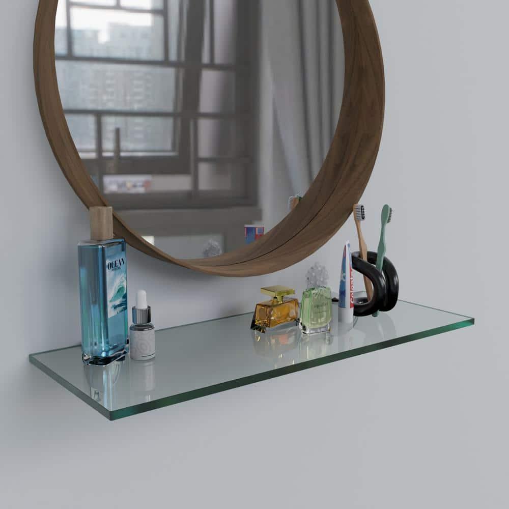 Latitude Run® Glass Accent Shelf with Adjustable Shelves