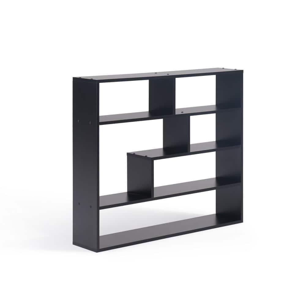 37" x 31.5" Rectangular Shelf Unit Black - Danya B.: Modern Storage, Floating Design, MDF Composite