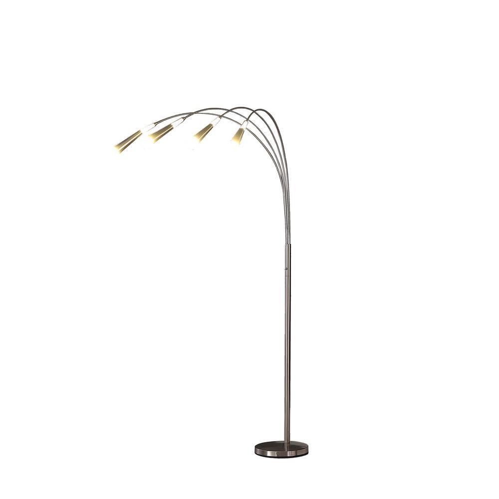 ORE International  72 in. Kiery 4 Arm Aluminum LED Arc Floor Lamp