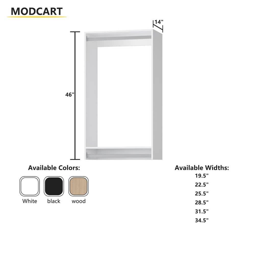 25.5 in. White Walk-in Modular Double Hanging Tower Unit with 1-Shelf, Wall Mount Wood Closet System