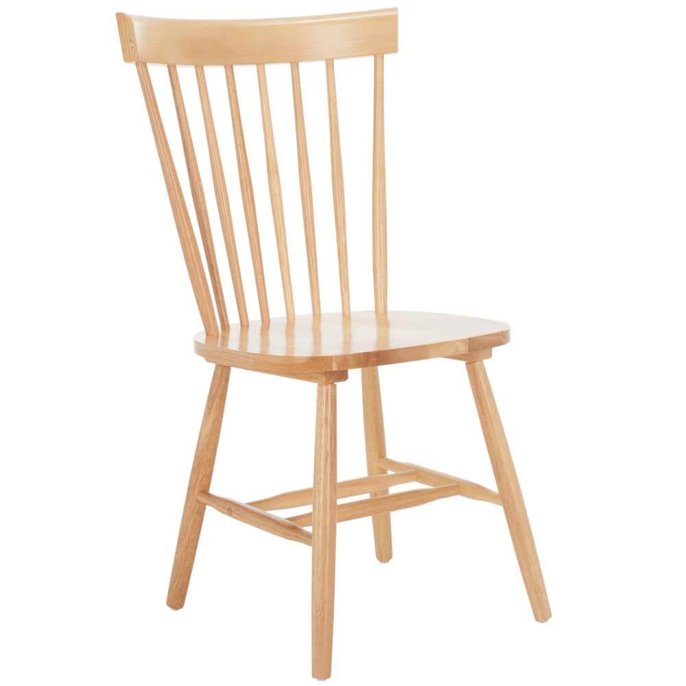 SAFAVIEH Parker Country Wood Solid Dining Parsons Chair, Natural (Set of 2)
