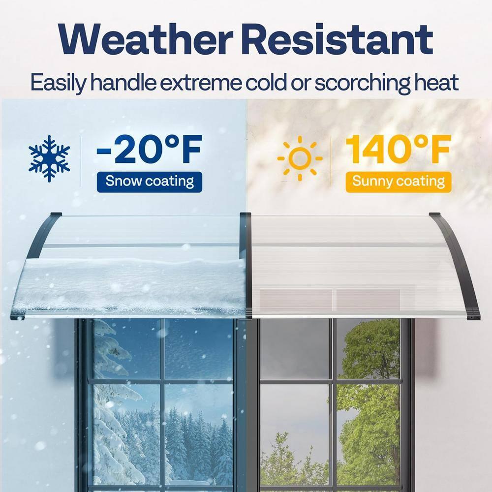 VIVOHOME VIVOHOME Plastic Clear/Black Cover Retractable Door/Window Awning
