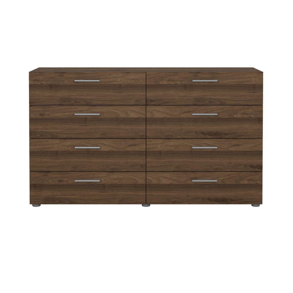 Tvilum Loft 8 Drawer Double Dresser for Adults, Walnut