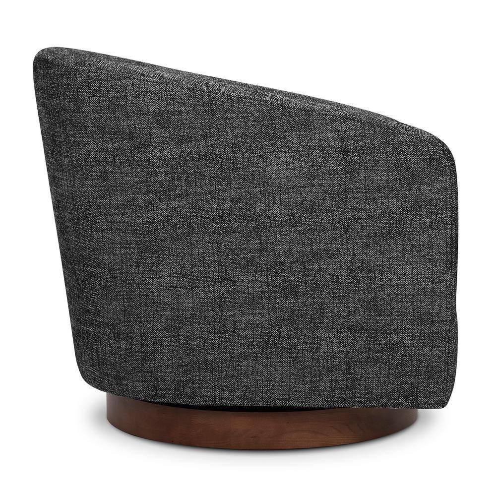 Nereus Dark Gray Fabric Swivel Accent Arm Chair with Wood Base