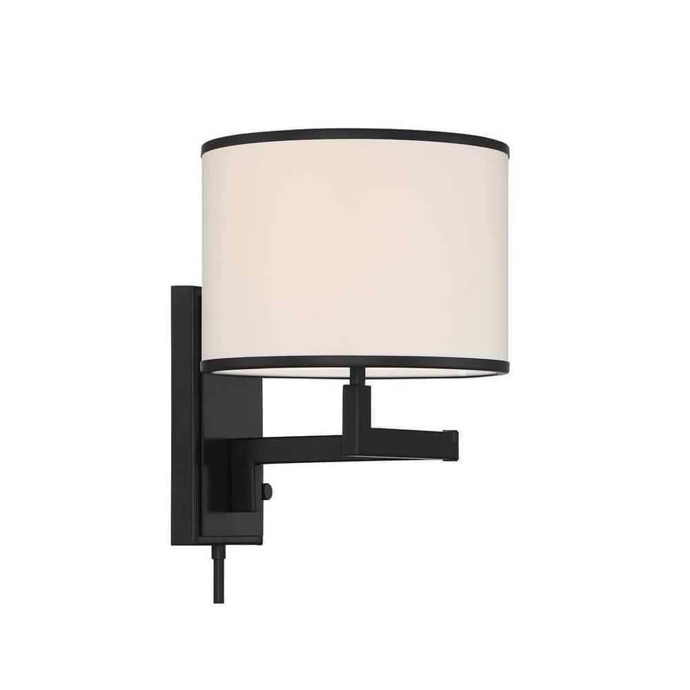 Crystorama Lighting Madison 1 - Light Swing Arm Lamp in  Matte Black