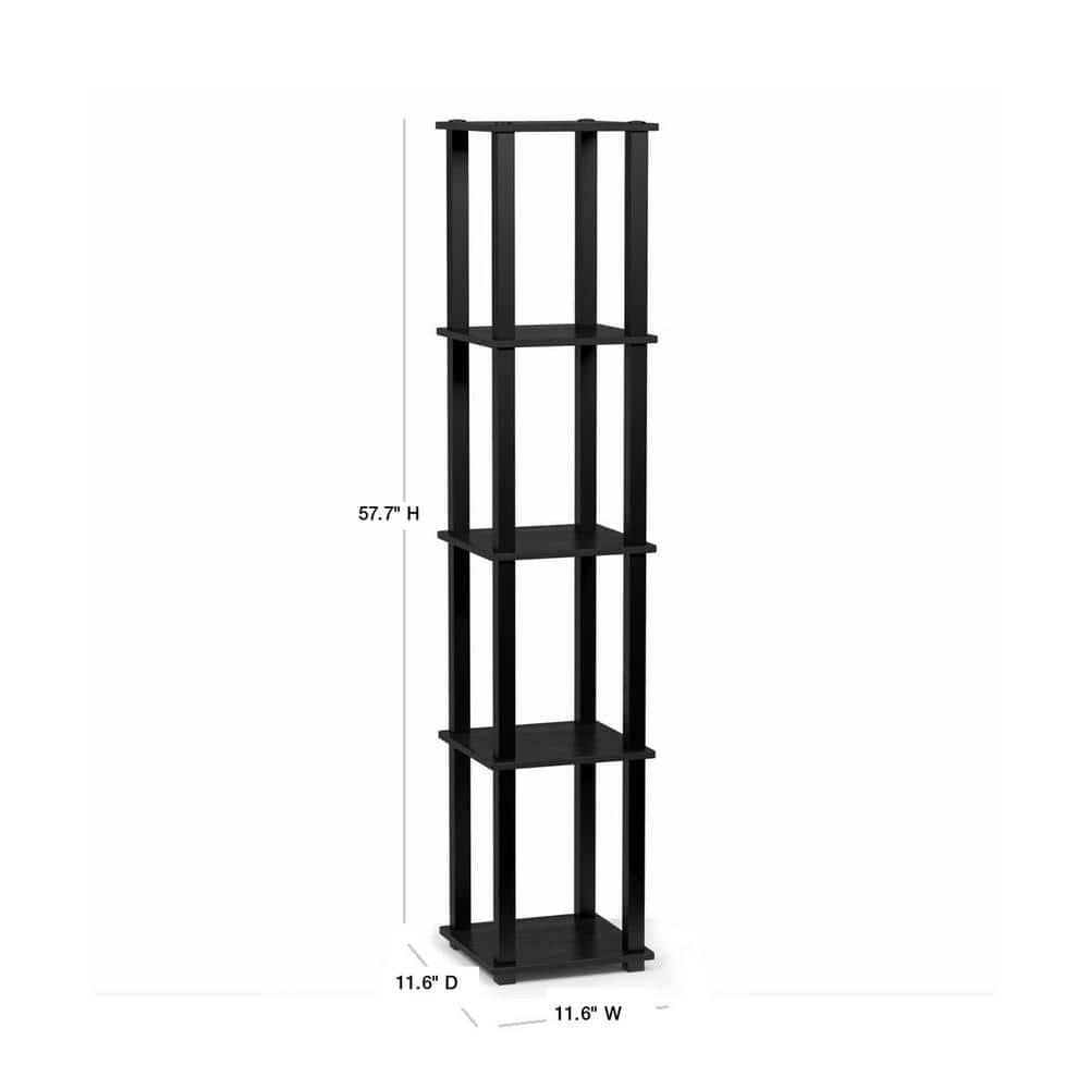 Furinno 11.6 W x 11.6 D x 57.7 H 5-Shelf Decorative Shelves, Gray and White