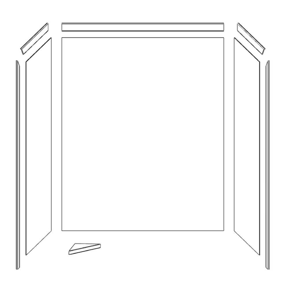 FlexStone Royale 60"W x 36"D x 80"H Alcove Bathtub/Shower Surround