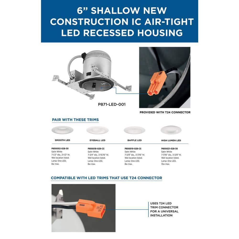 6" New Construction IC Rated Recessed Housing
