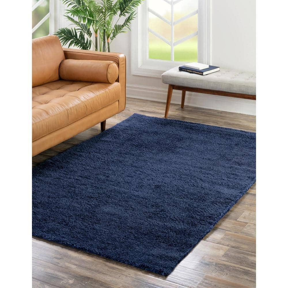 Unique Loom 10' 0 x 13' 0 Solo Calabasas Navy Blue Area Rug