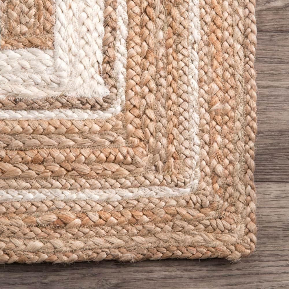 nuLOOM Rikki Coastal Braided Jute Area Rug, Runner 2' 6" x 10', Off White