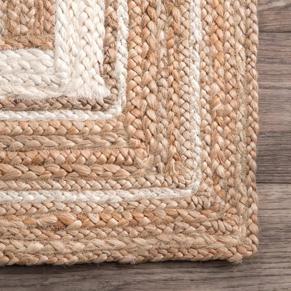 nuLOOM Rikki Coastal Braided Jute Area Rug, Oval 3' x 5', Off White
